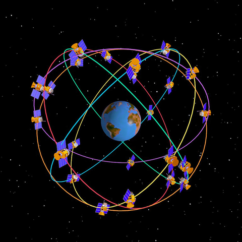Sensors Insights 1 2017-09-29 Fig7 Fig 7: GPS receivers reference signals from a constellation of satellites orbiting the Earth on known trajectories.